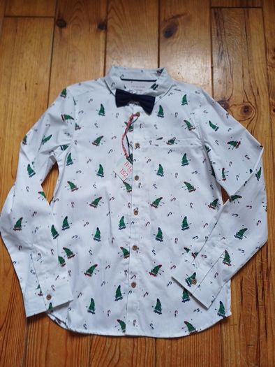 BNWT Age 11-12 Christmas Shirt and Dickie Bow
