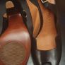 Ladies Leather Open Toe Sling Backs Image 3