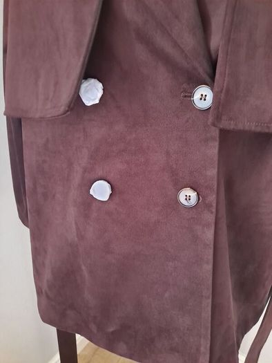 New 4th Arq chocolate brown suede effect Jacket size XL UK 16