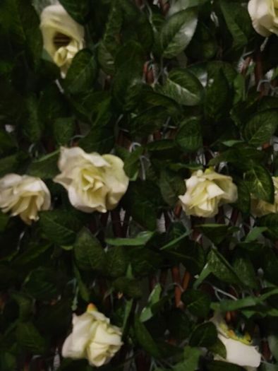 Artificial trellis with flowers (white roses)