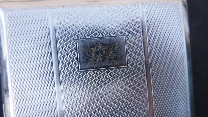 1960's Kincraft Vintage Chrome Metal Cigarette Case, Art Deco Engine Turned Design, Made In England