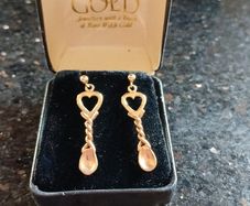 Rare Welsh Clogau 9ct Rose Gold Lovespoon Earrings