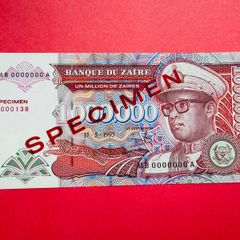 Zaire. One  Million   Zaires  1993 ( Specimen )  Scarce. Mb0000000a  Pick  45as  ( Uncirculated)