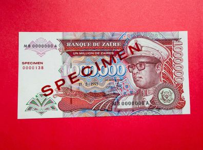 Zaire. One  Million   Zaires  1993 ( Specimen )  Scarce. Mb0000000a  Pick  45as  ( Uncirculated)