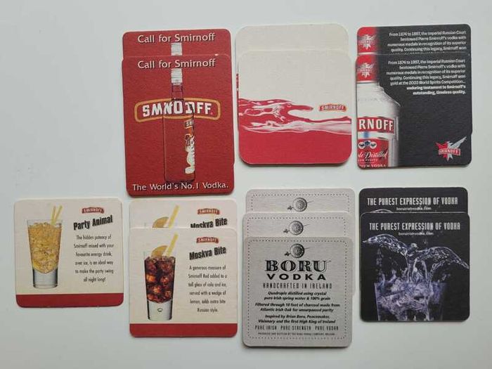 Vintage Irish Pub Vodka Beer Mats/Coasters from the 1990s & 2000s