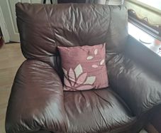 Leather couch & 2 armchairs