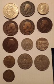 Collection of Vintage British Pre-Decimal Coins (George V to Elizabeth II)