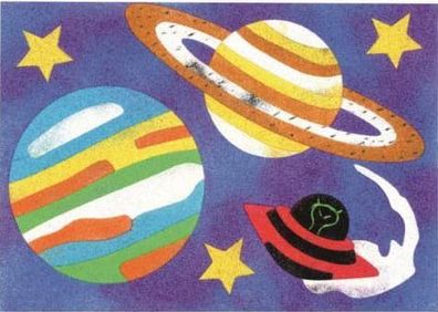 Sand art  cards pictures with glue