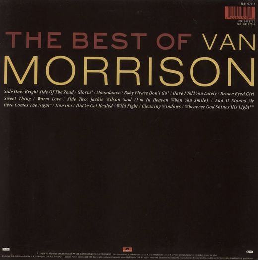 Van Morrison - The Best Of 1990 Vinyl LP Record