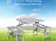 main image for ad Aluminum Folding Camping Picnic Table with Stools Set