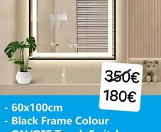 LED Bathroom Mirror 60x100cm Black Frame Demister