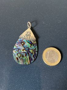 Sterling silver and abalone shell pendant