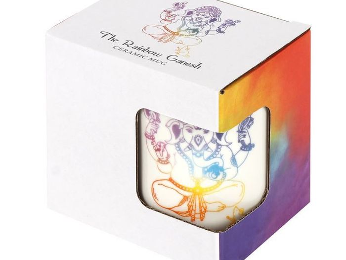 The Watercolour Rainbow Ganesh Elephant Headed God Mug