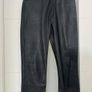 Unsigned black leather trousers jeans style Sz 8UK  W28 L 32 Image 2