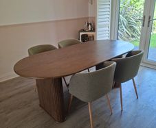 Mid Century Walnut table with chairs