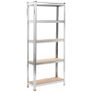 Storage Shelves 3 pcs Silver 75x30x172 cm Steel and MDF Image 2