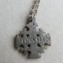 Vintage Jerusalem Cross Pendant Necklace 19" length Image 4