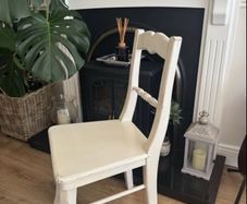 Shabby chic ivory wooden chair