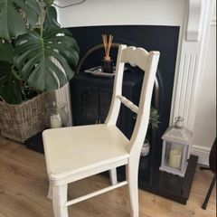 Shabby chic ivory wooden chair