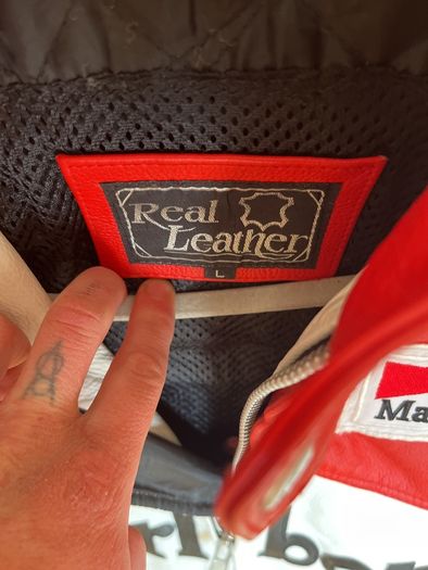 Marlboro leather motorbike jacket Size Large