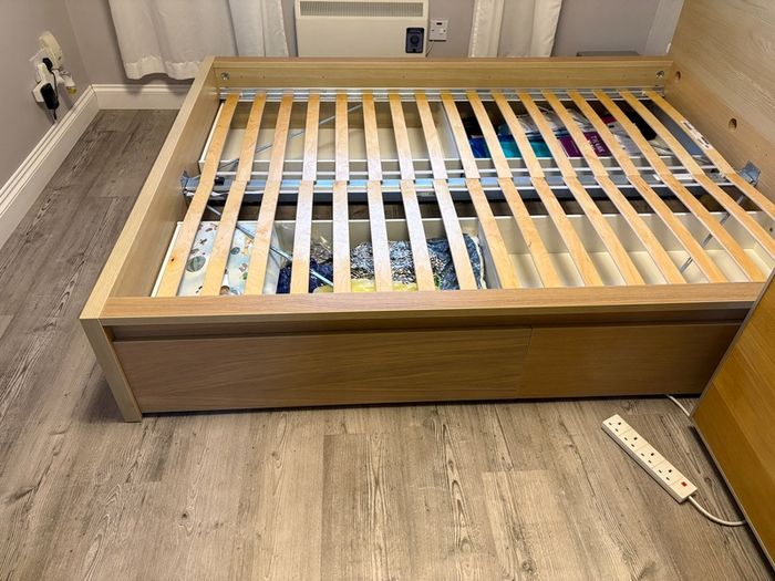 Bed Frame King Size With 4 Storage Drawers