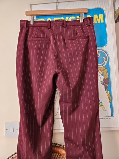 & Other Stories burgundy wool blend wide legged trousers office siren smart Size 12-14