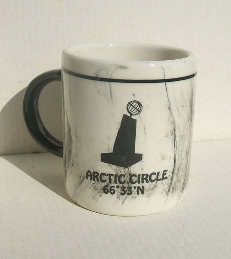 ARCTIC CIRCLE (63/33 N Norway) - a souvenir coffee mug from the Arctic Circle Centre in Norway (c.1990's)