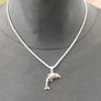 Heavy Sterling Silver Dolphin pendant set Image 3