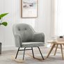 Velvet Rocking Chair with Beech Wood Legs  Modern Armchair for Living Room, Bedroom or Nursery Image 8