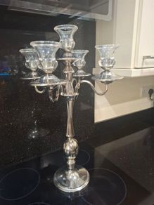 Silver Plated Candlelabra, holds 5 Candles
