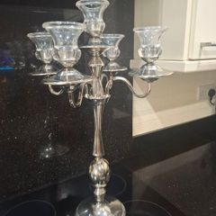 Silver Plated Candlelabra, holds 5 Candles