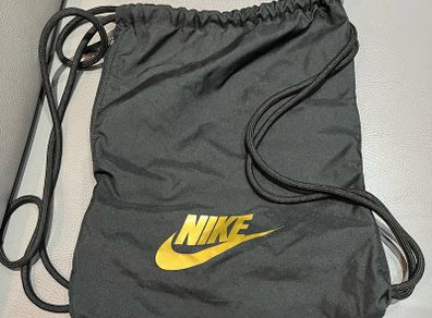 Nike Backpack drawstring gym sack bag gold logo