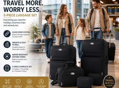 5-Piece Travel Luggage Set