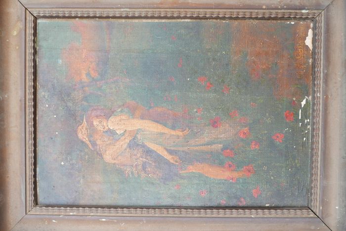 Antique Oil on Canvas with signature 16,4" x 12,4"