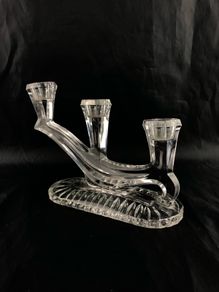Art Deco crystal candle stand