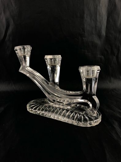 Art Deco crystal candle stand