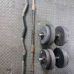 Gym weights and barbells