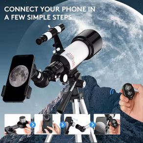 Professional Astronomical Telescope, 500x80mm HD Magnification Telescope + Adjustable Tripod + Star Finder For Astronomy