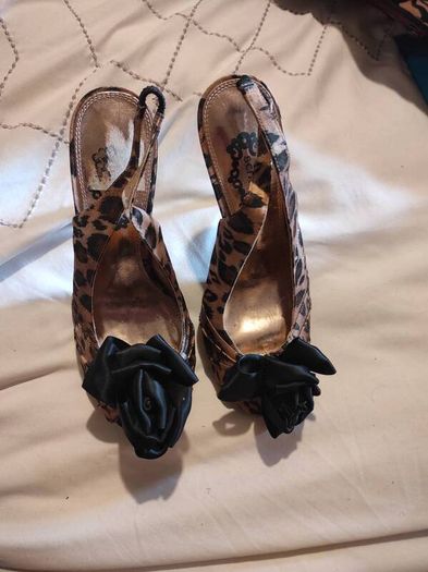 Leopard print high heels from Schuh brand new