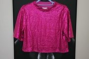Pink Sequins Blouse S New