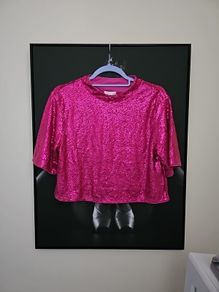 Pink Sequins Blouse S New