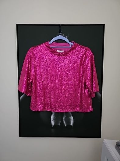 Pink Sequins Blouse S New