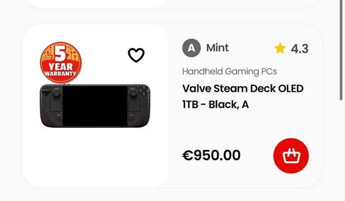 Mint steam deck, 1 Tb black oled