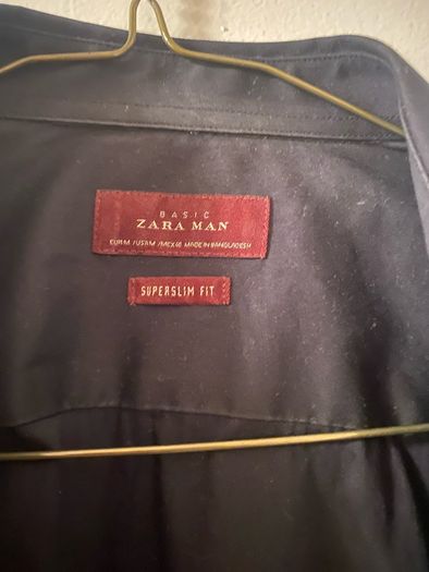 Mens Zara black Casual Shirt M Slim Fit