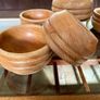 Rare Set 6 Rustic Irish Wood Turned Beehive Style Bowls Retos Shannon 1970s Image 7