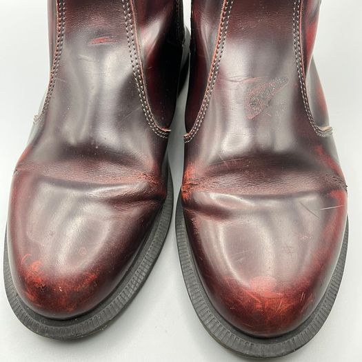 Women's DR MARTENS Flora Genuine Leather Chelsea Ankle Boots UK 5 EU 38 Cherry