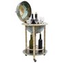 Globe Bar Wine Stand Eucalyptus Wood Blue Image 3
