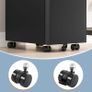 Rolling Filing Cabinet With Lock 3 Drawer Mobile Office Cabinet On Castors Black Image 4