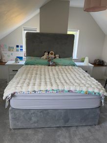Fabric Grey Base & Headboard