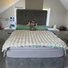 Fabric Grey Base & Headboard